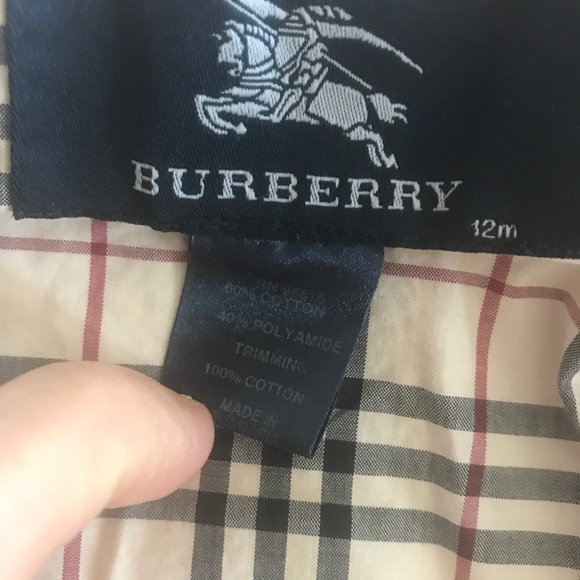 Baby girl pale pink Burberry Coat, 12 months - Picture 3 of 6